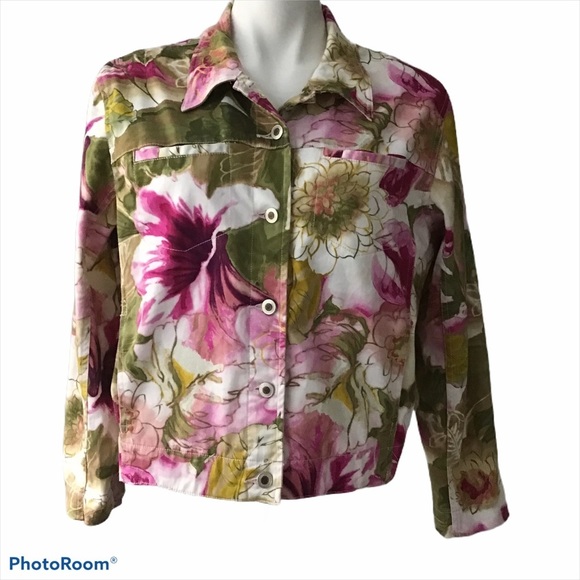 Caribbean Joe Tropical multi color jacket. - Picture 1 of 11